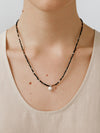 OLIO E ACETO Black Flower Agate Sterling Silver Flower Basket Necklace OLIO-OA13N36-ZY Brown/Silver